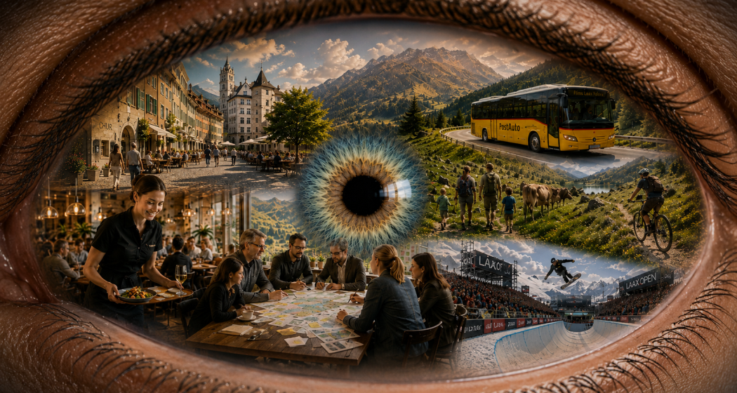 Keyvisual zum 19. Tourismus Trendforum «360°-Perspektive auf touristische Lebensräume»