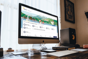 Blick auf einen Bildschirm